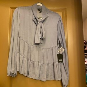 Simply Vera Vera Wang Blue Blouse, Size Large